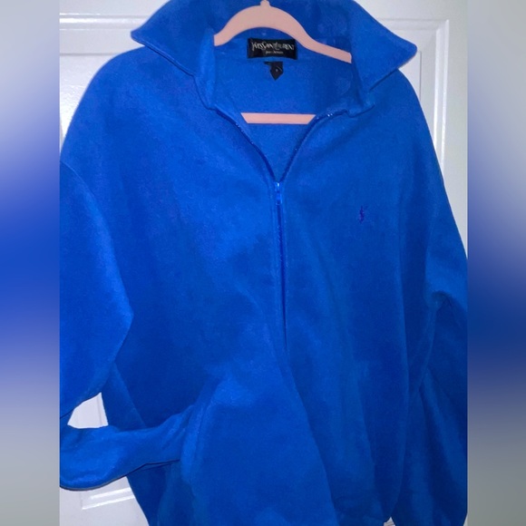 Yves Saint Laurent blue Fleece Zip-Up Jacket size M - Picture 1 of 6